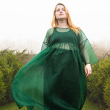The Everything Dress in Forest Green Silk Organza - House of Flint