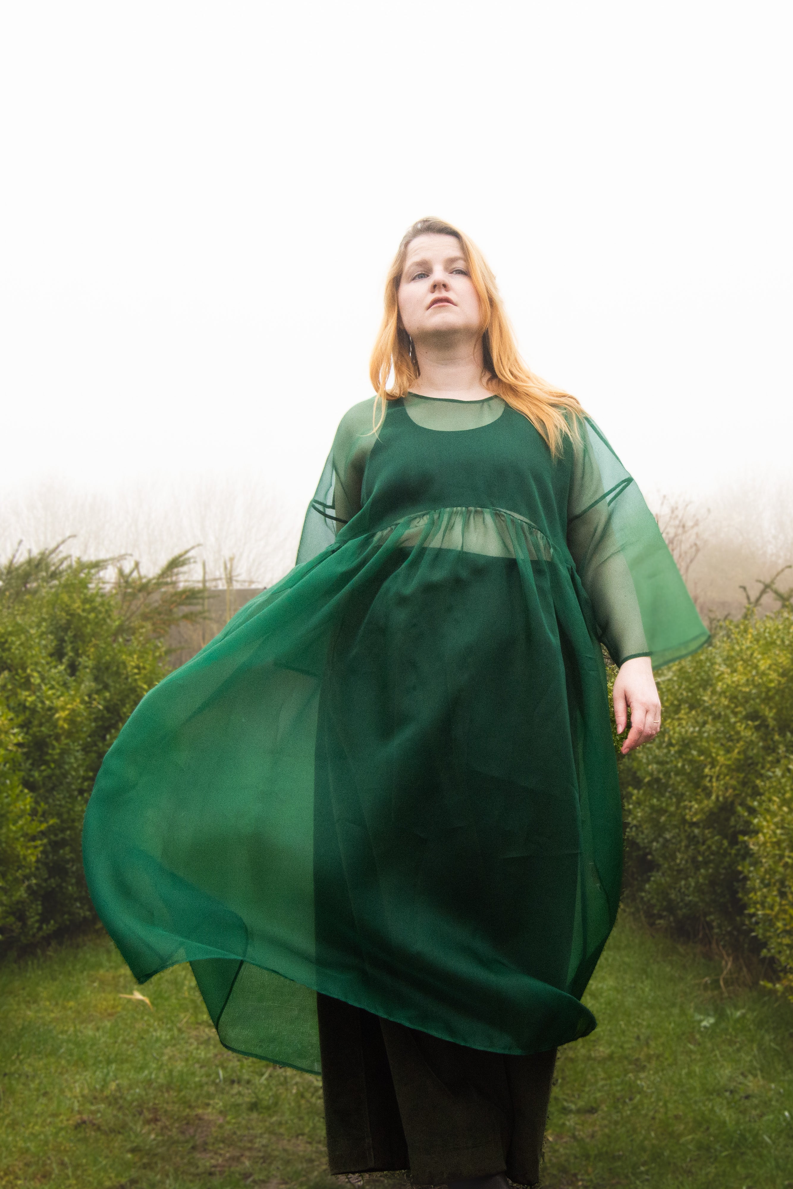 The Everything Dress in Forest Green Silk Organza - House of Flint