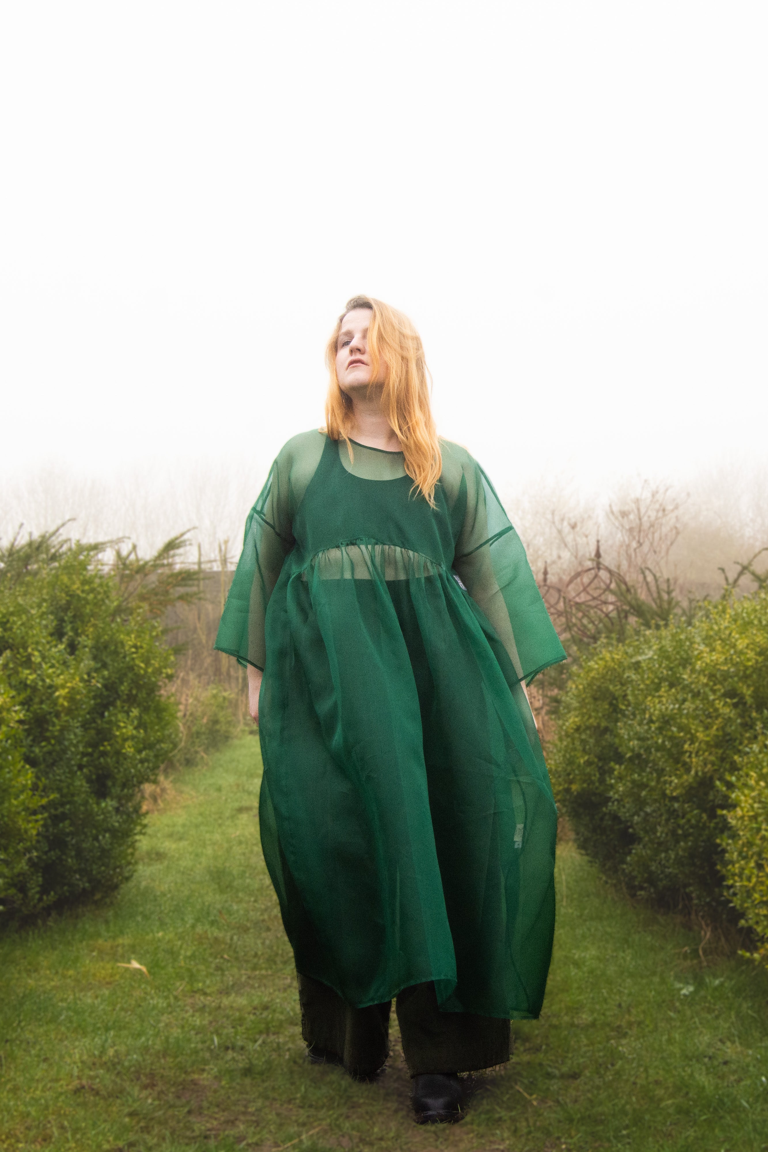 The Everything Dress in Forest Green Silk Organza - House of Flint