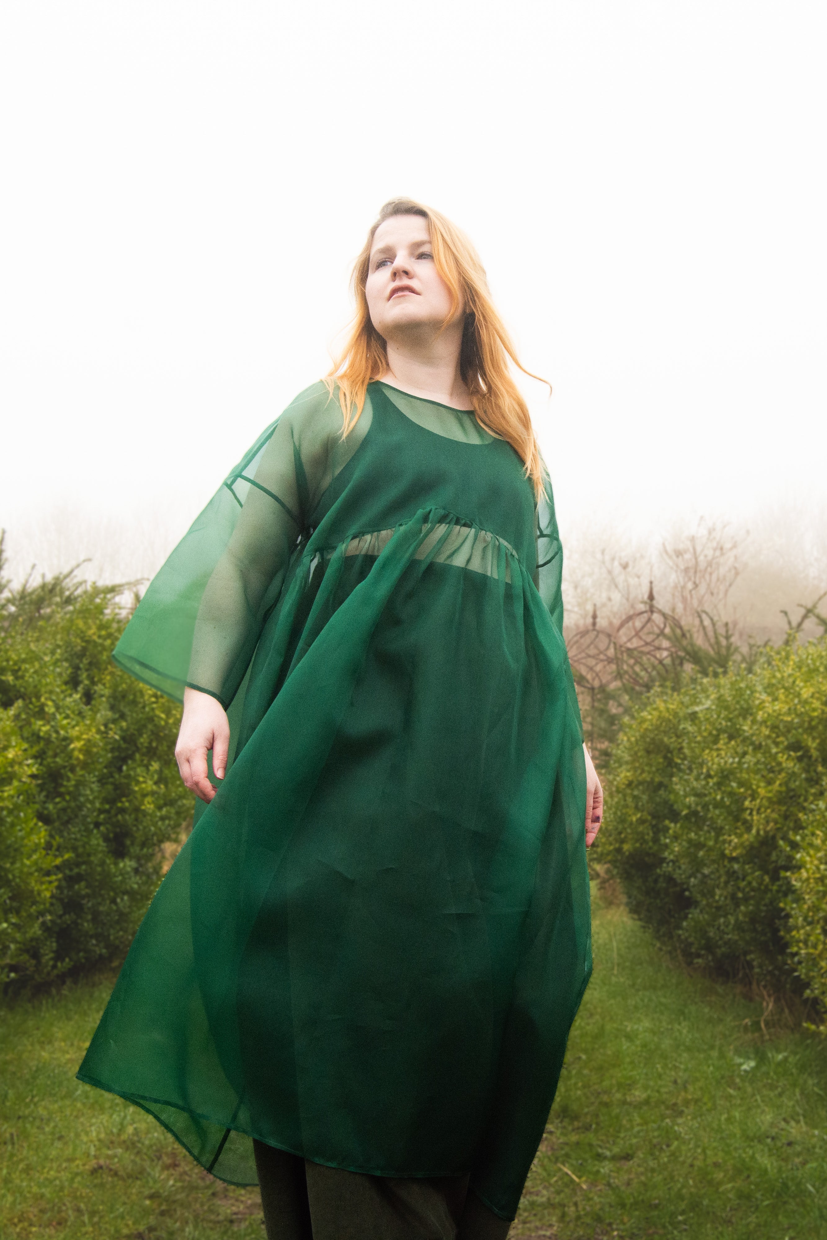 The Everything Dress in Forest Green Silk Organza - House of Flint