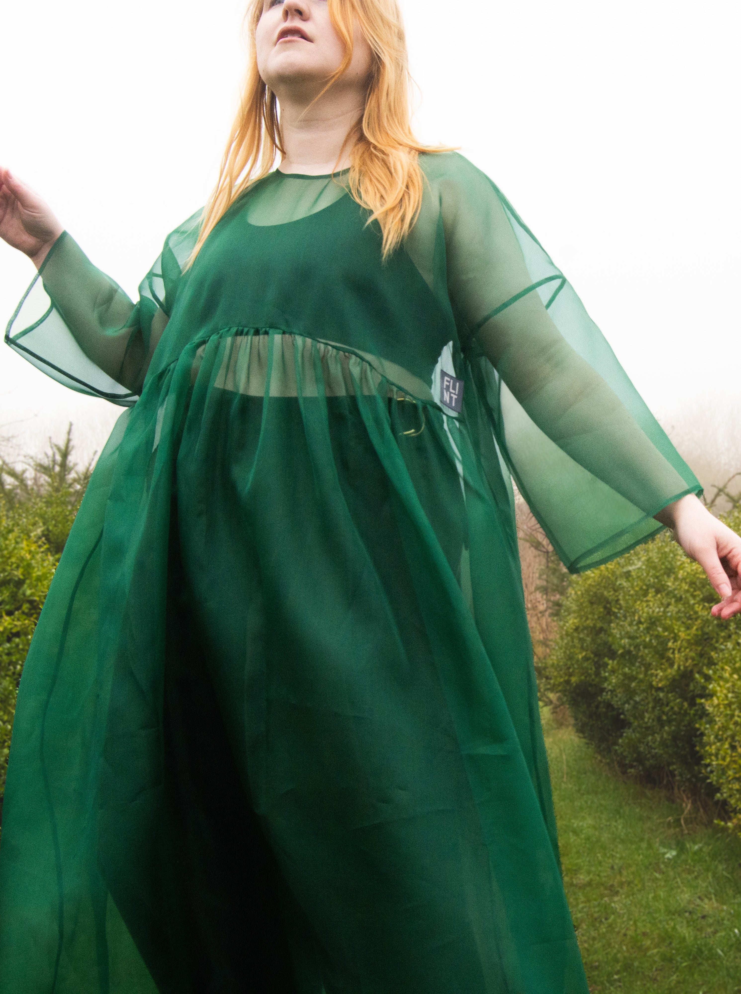 The Everything Dress in Forest Green Silk Organza - House of Flint