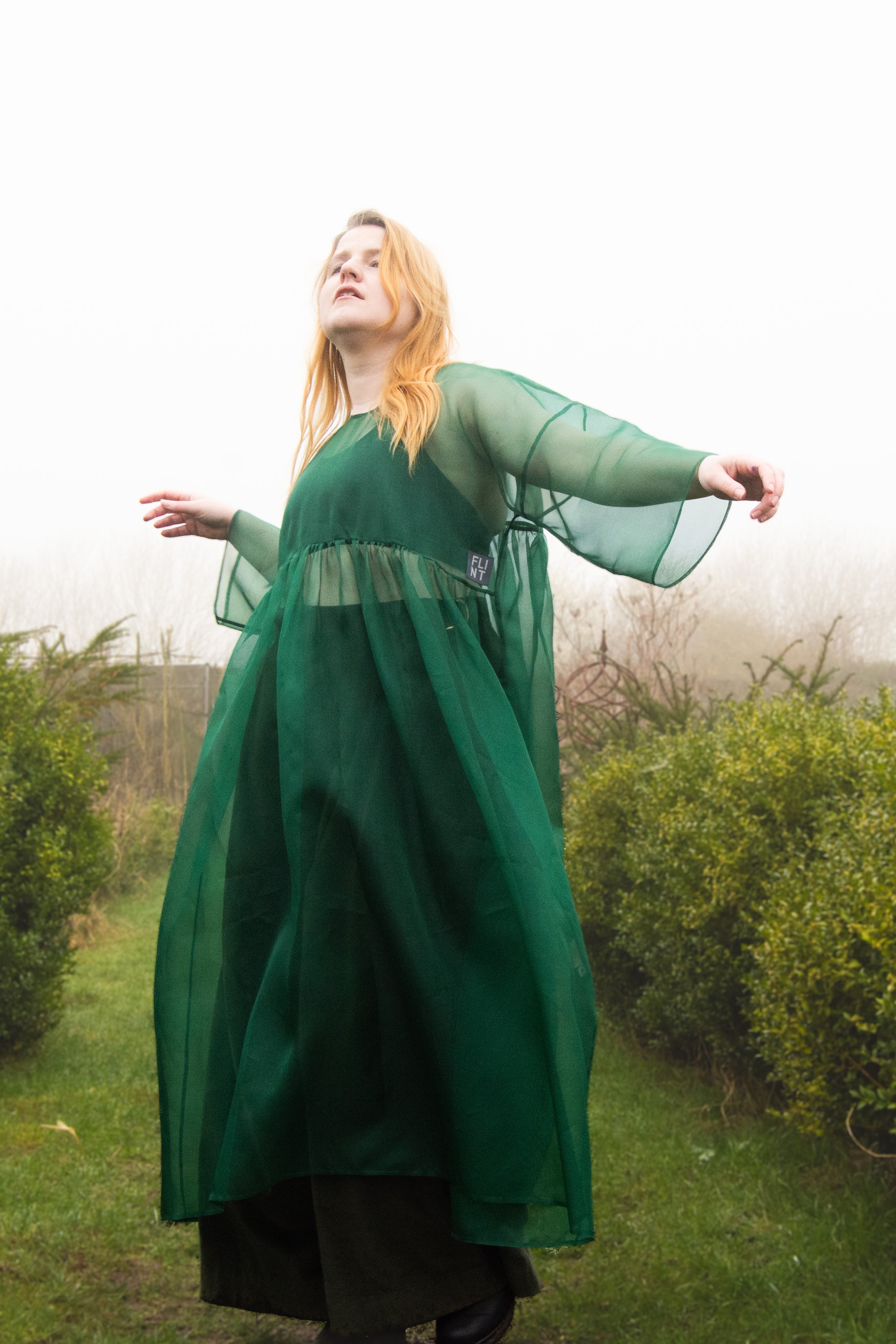 The Everything Dress in Forest Green Silk Organza - House of Flint