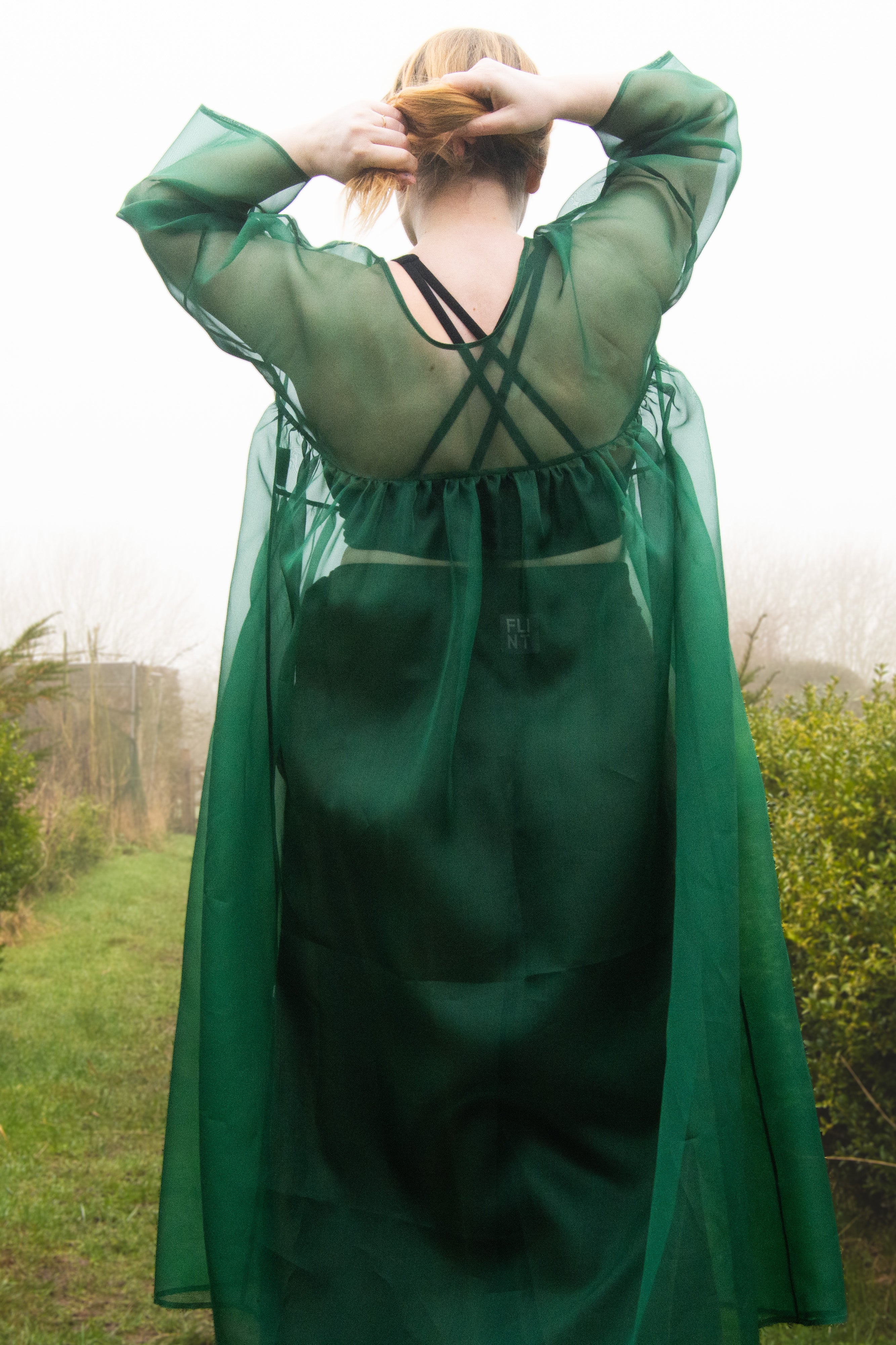 The Everything Dress in Forest Green Silk Organza - House of Flint