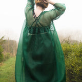 The Everything Dress in Forest Green Silk Organza - House of Flint
