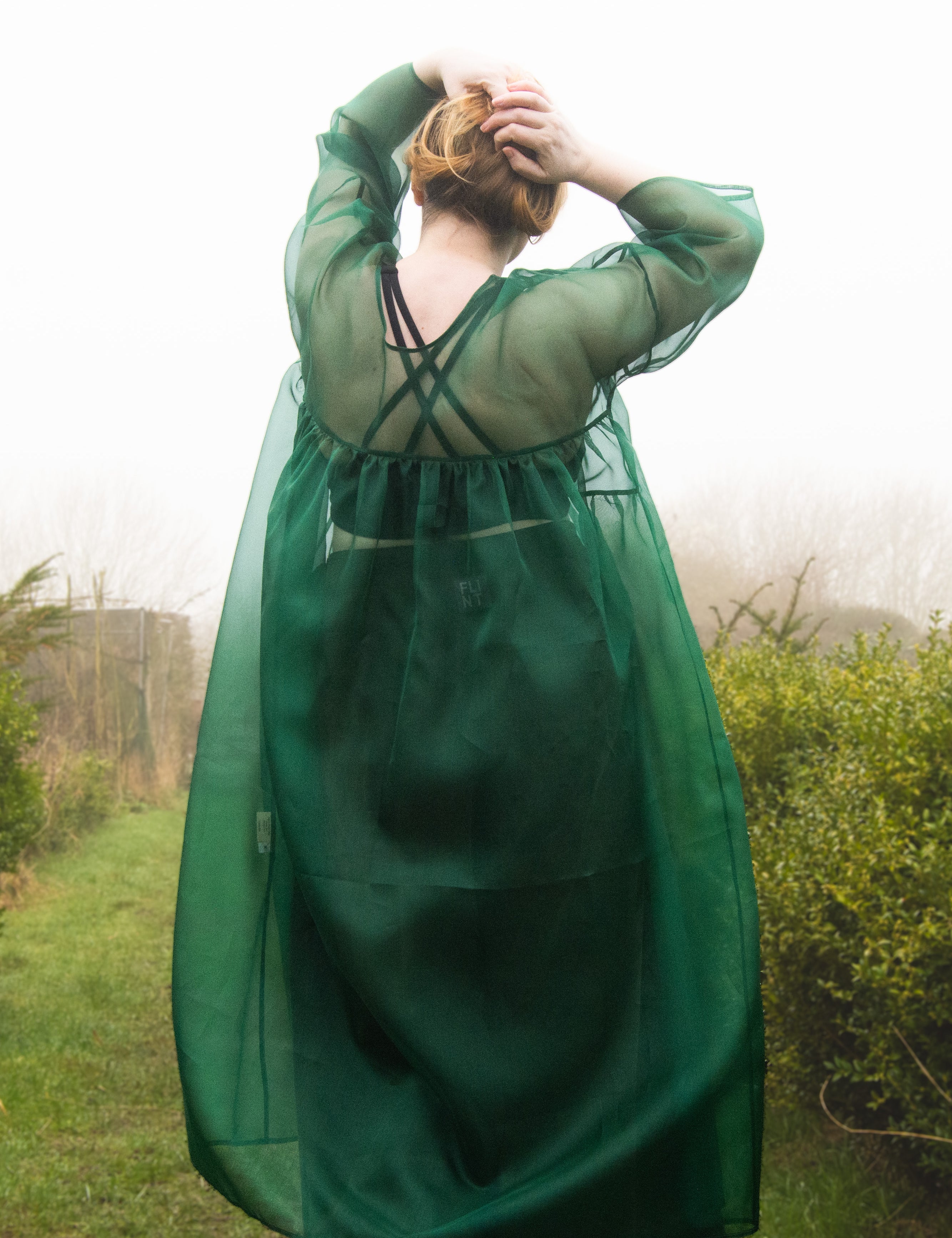 The Everything Dress in Forest Green Silk Organza - House of Flint