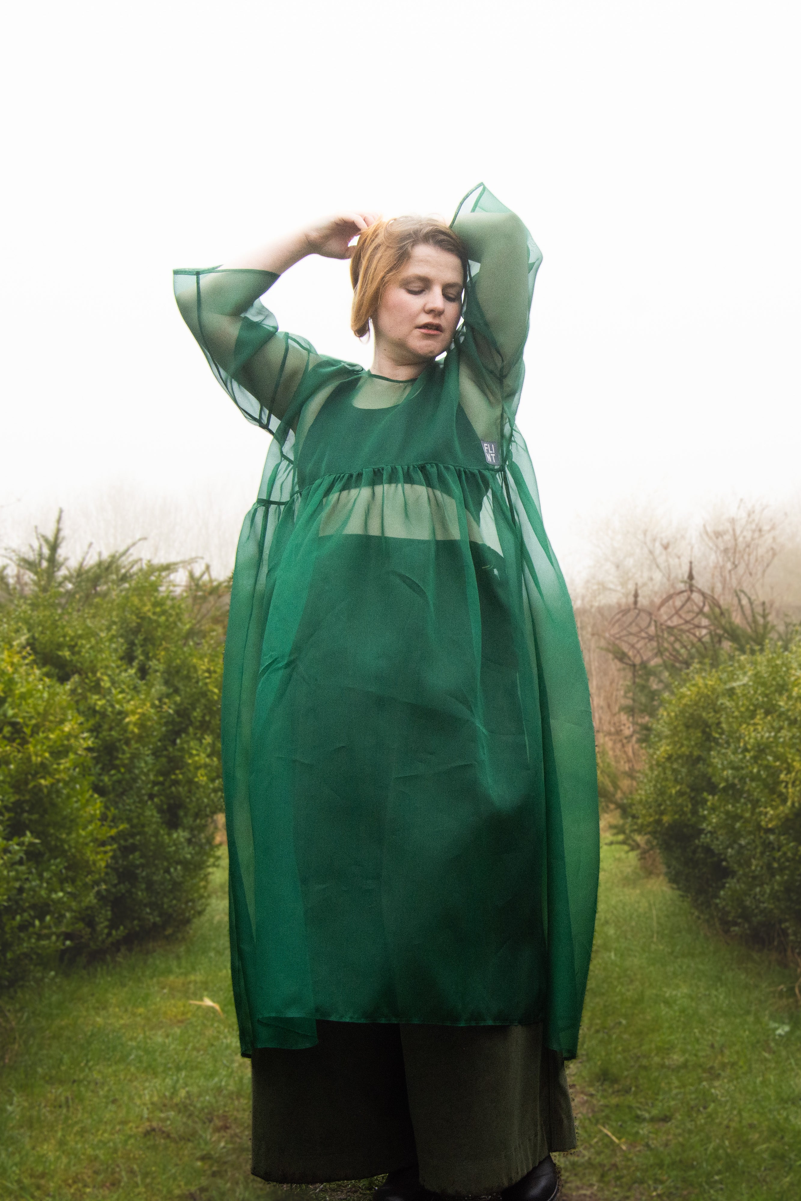 The Everything Dress in Forest Green Silk Organza - House of Flint