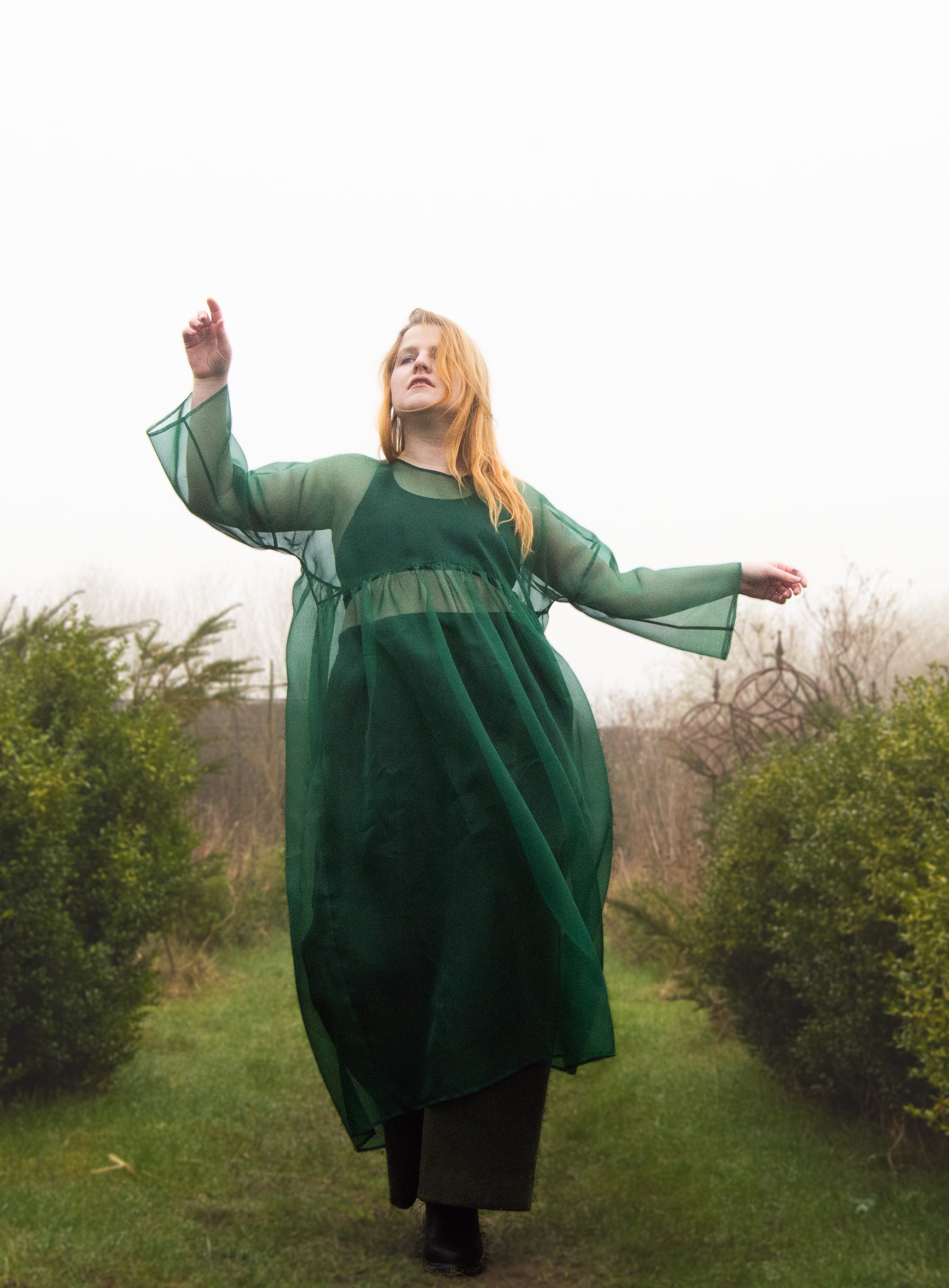 The Everything Dress in Forest Green Silk Organza - House of Flint
