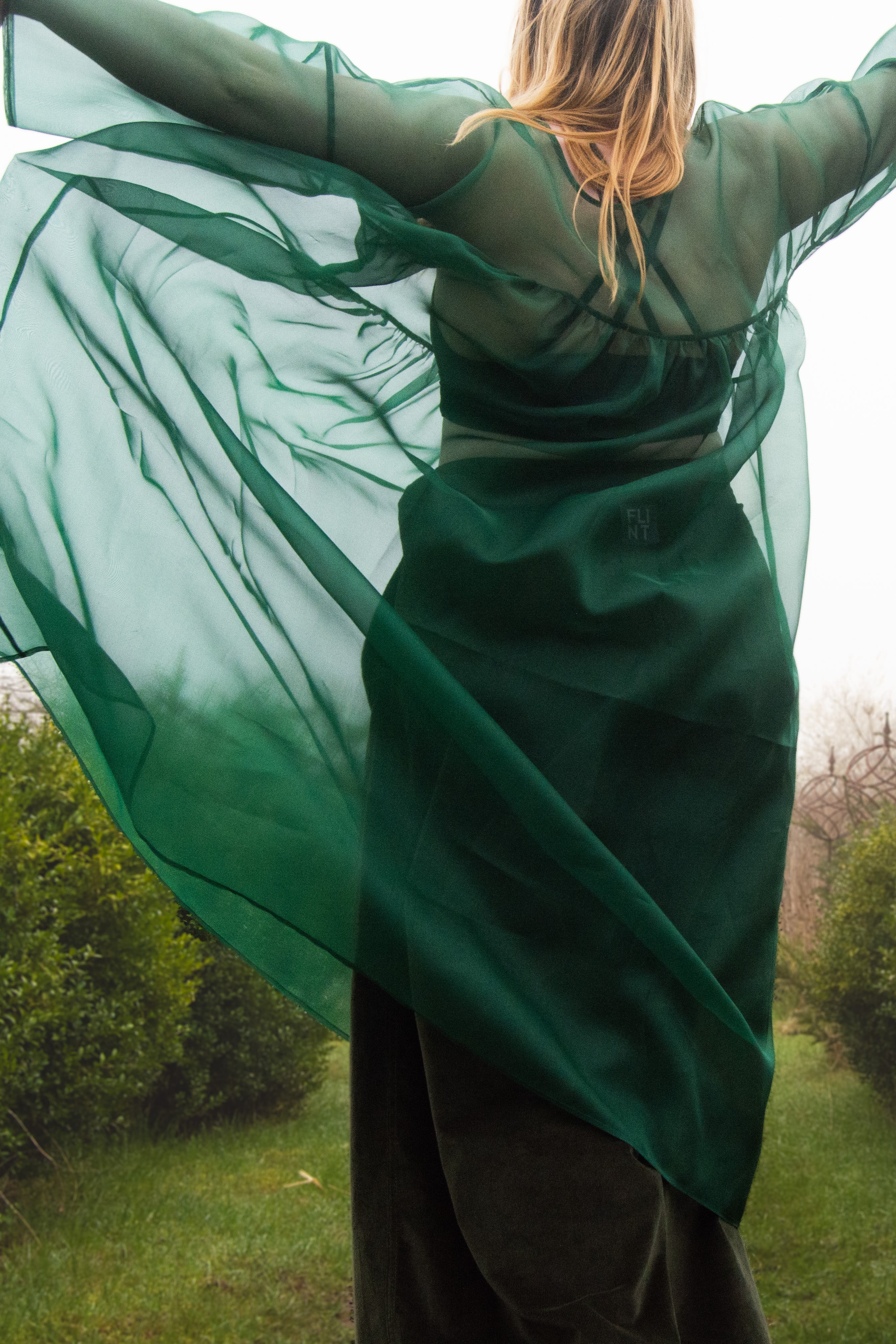 The Everything Dress in Forest Green Silk Organza - House of Flint