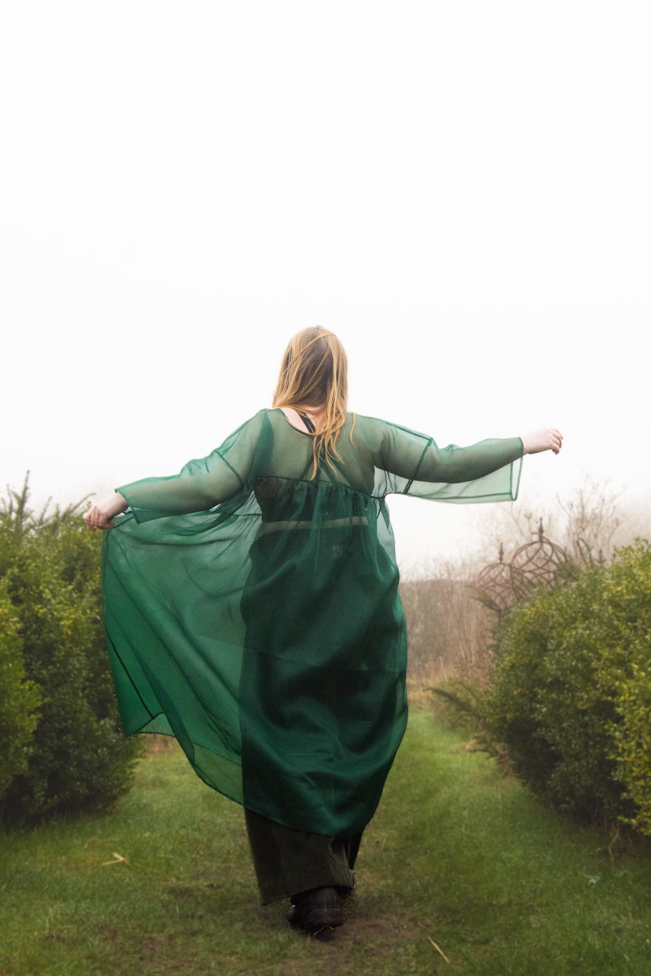 The Everything Dress in Forest Green Silk Organza - House of Flint