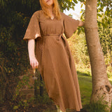 The Joan Dress in Burgundy/Chartreuse Gingham