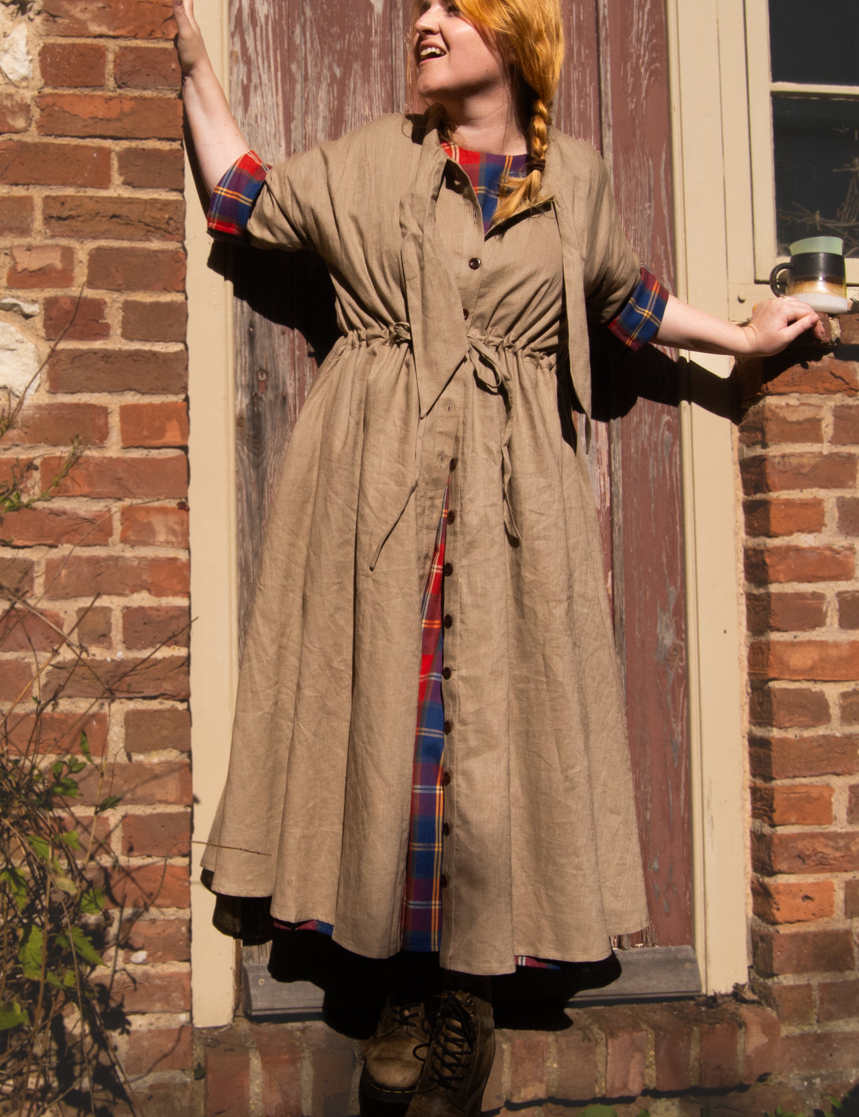 The Shirt Dress in Sand linen – House of Flint The Shirt Dress in Sand linen – House of Flint
