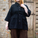 The Good Life Shirt in Black Cotton - ships late March - House of Flint
