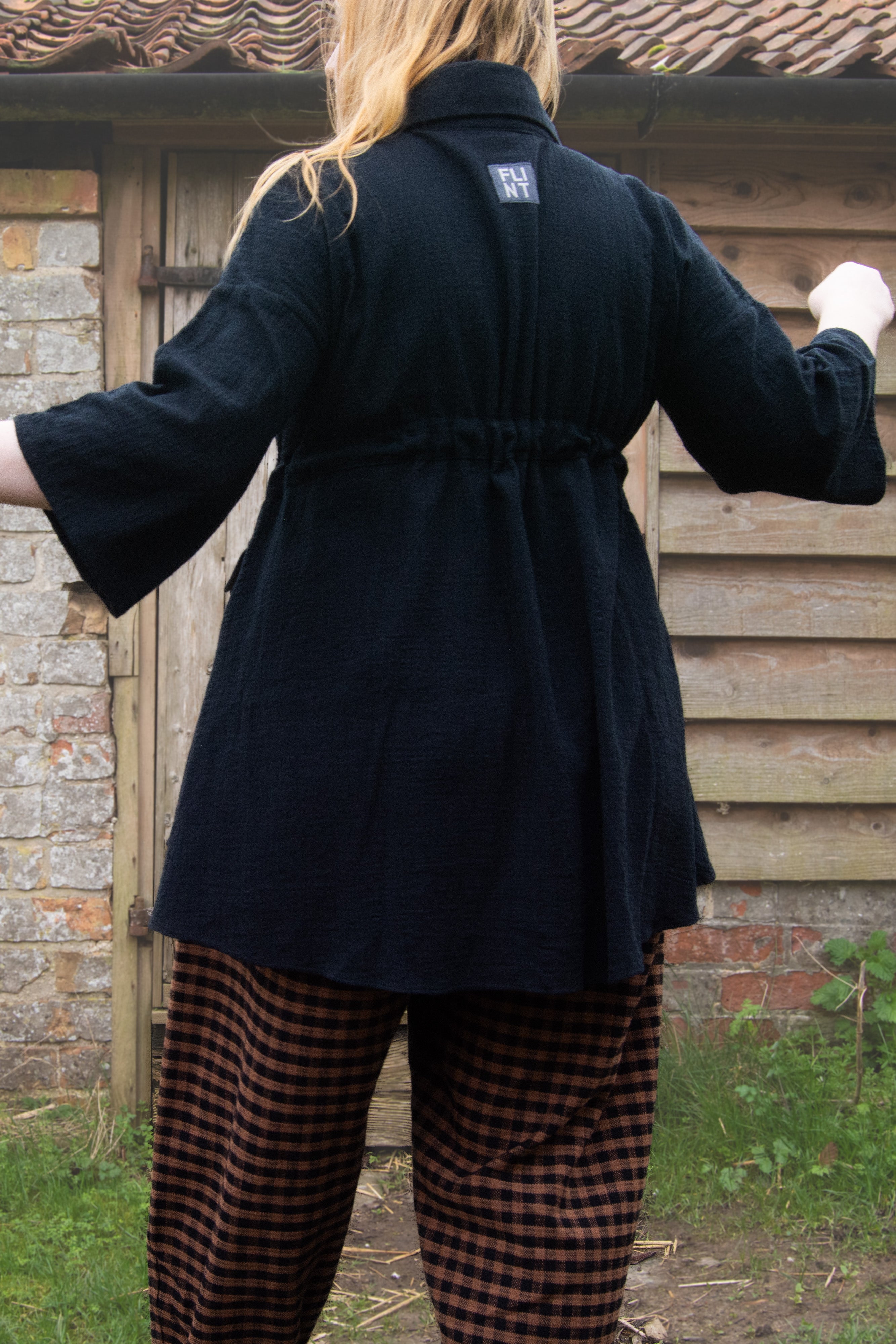 The Good Life Shirt in Black Cotton - ships late March - House of Flint