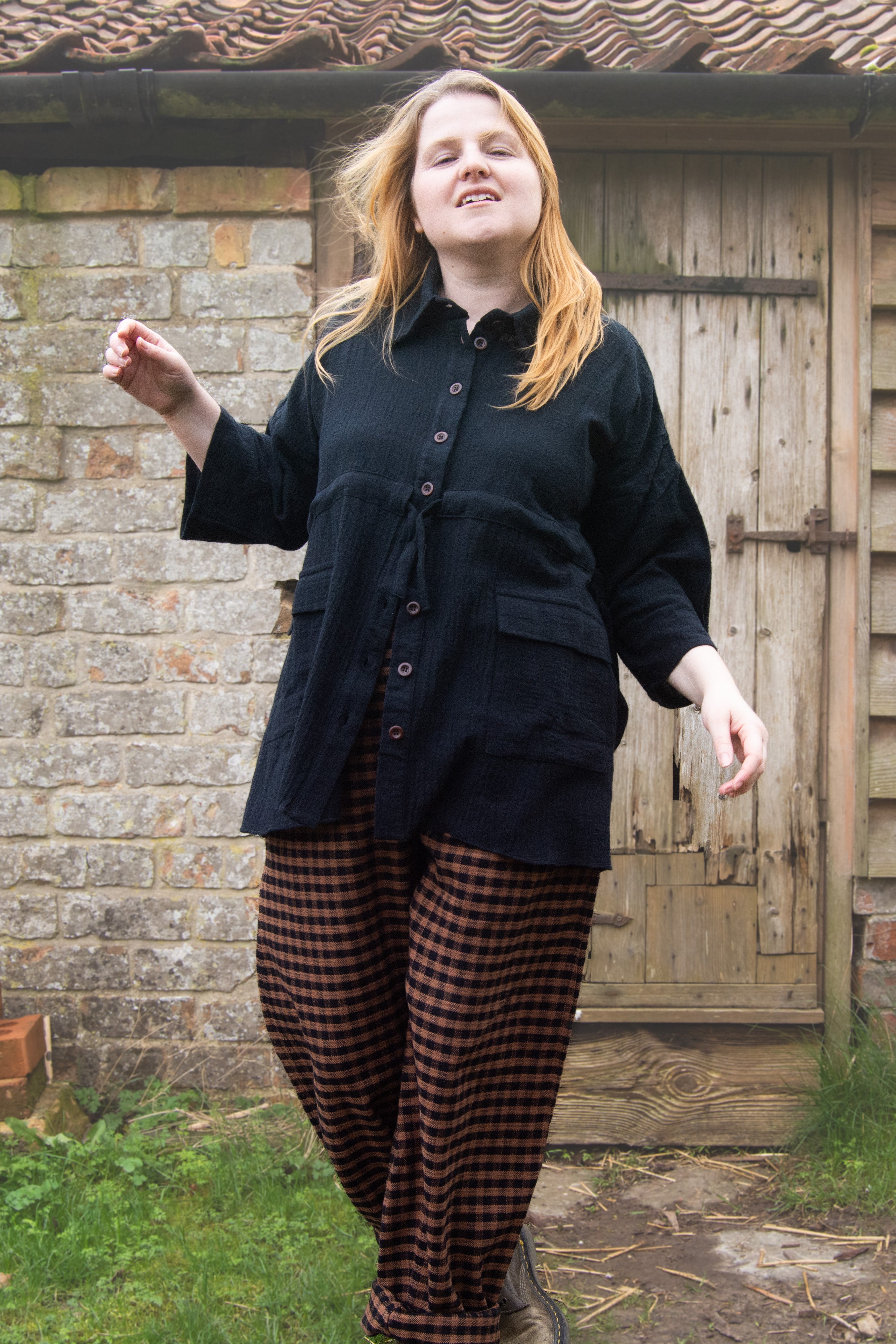 The Good Life Shirt in Black Cotton - ships late March - House of Flint