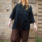 The Good Life Shirt in Black Cotton - ships late March - House of Flint