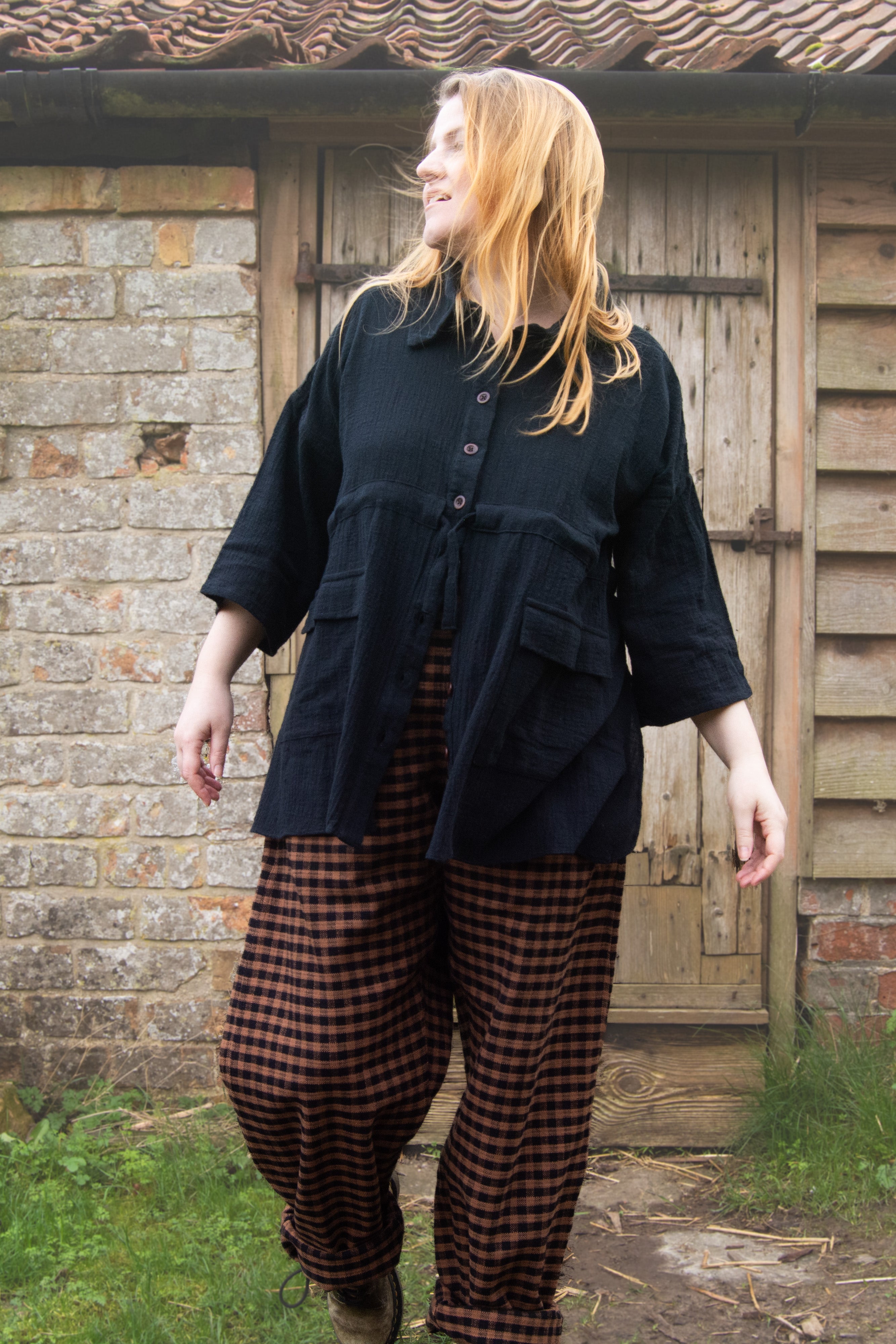 The Good Life Shirt in Black Cotton - ships late March - House of Flint