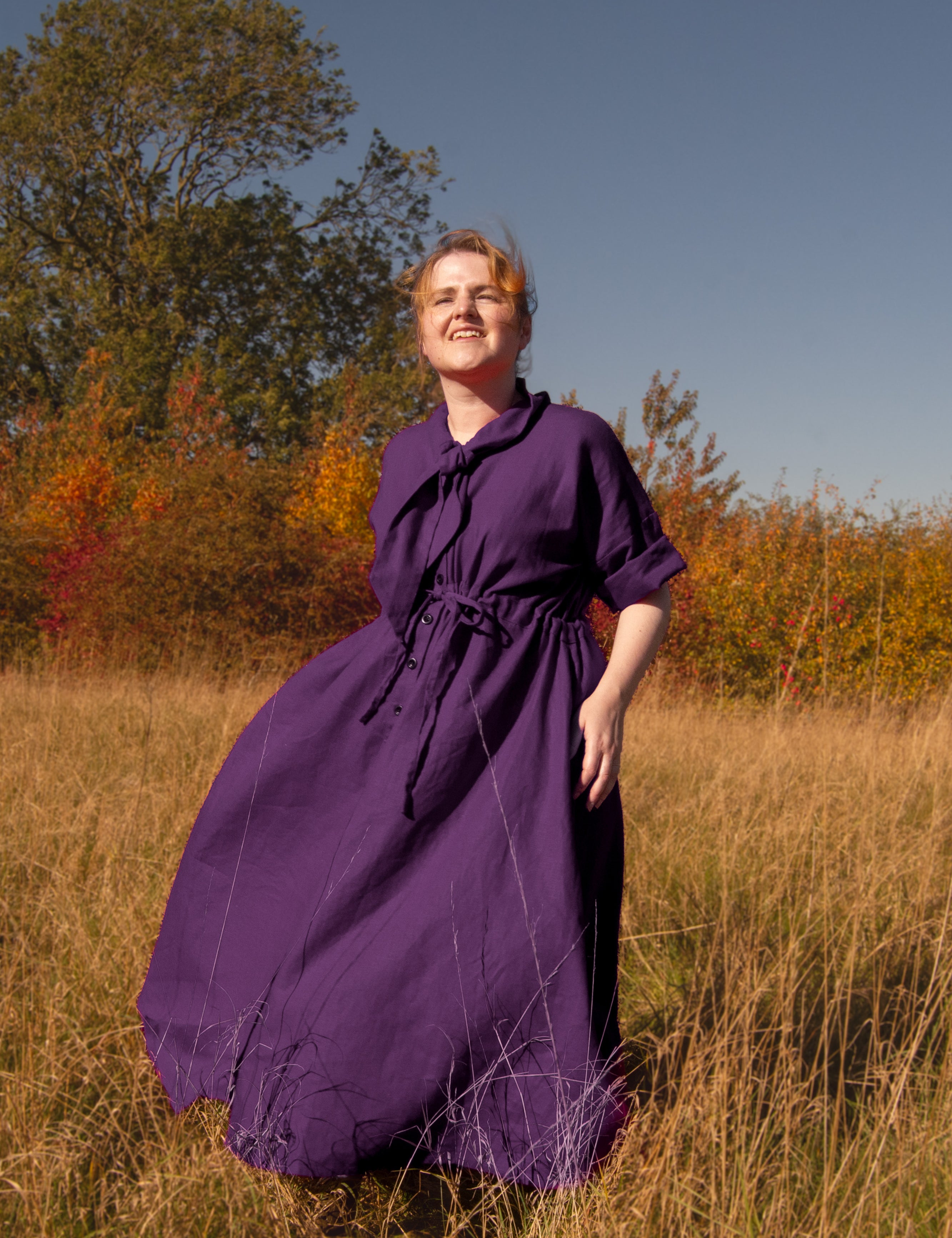 The Shirt Dress in purple linen - pre-order - House of Flint
