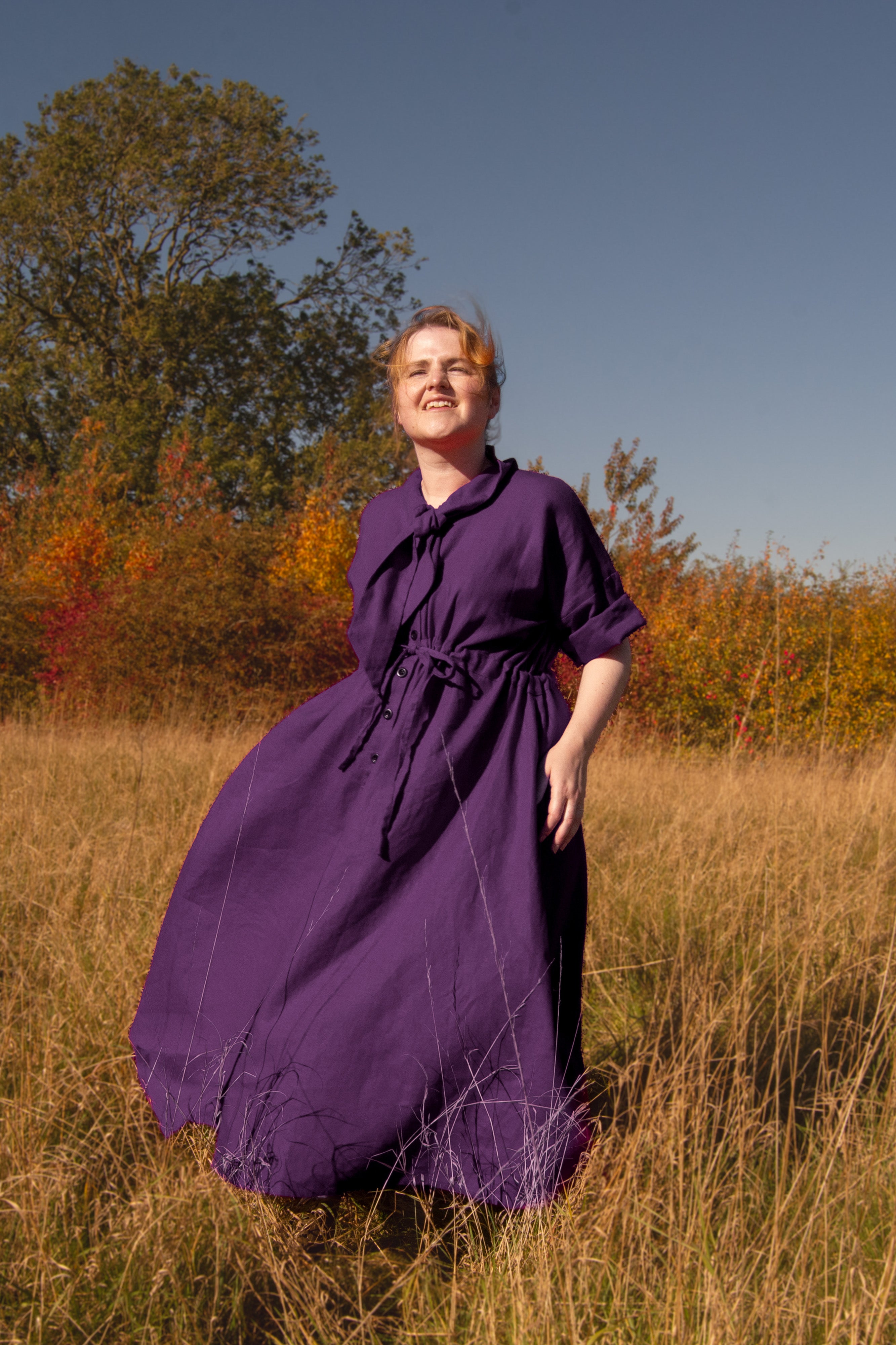 The Shirt Dress in purple linen - pre-order - House of Flint