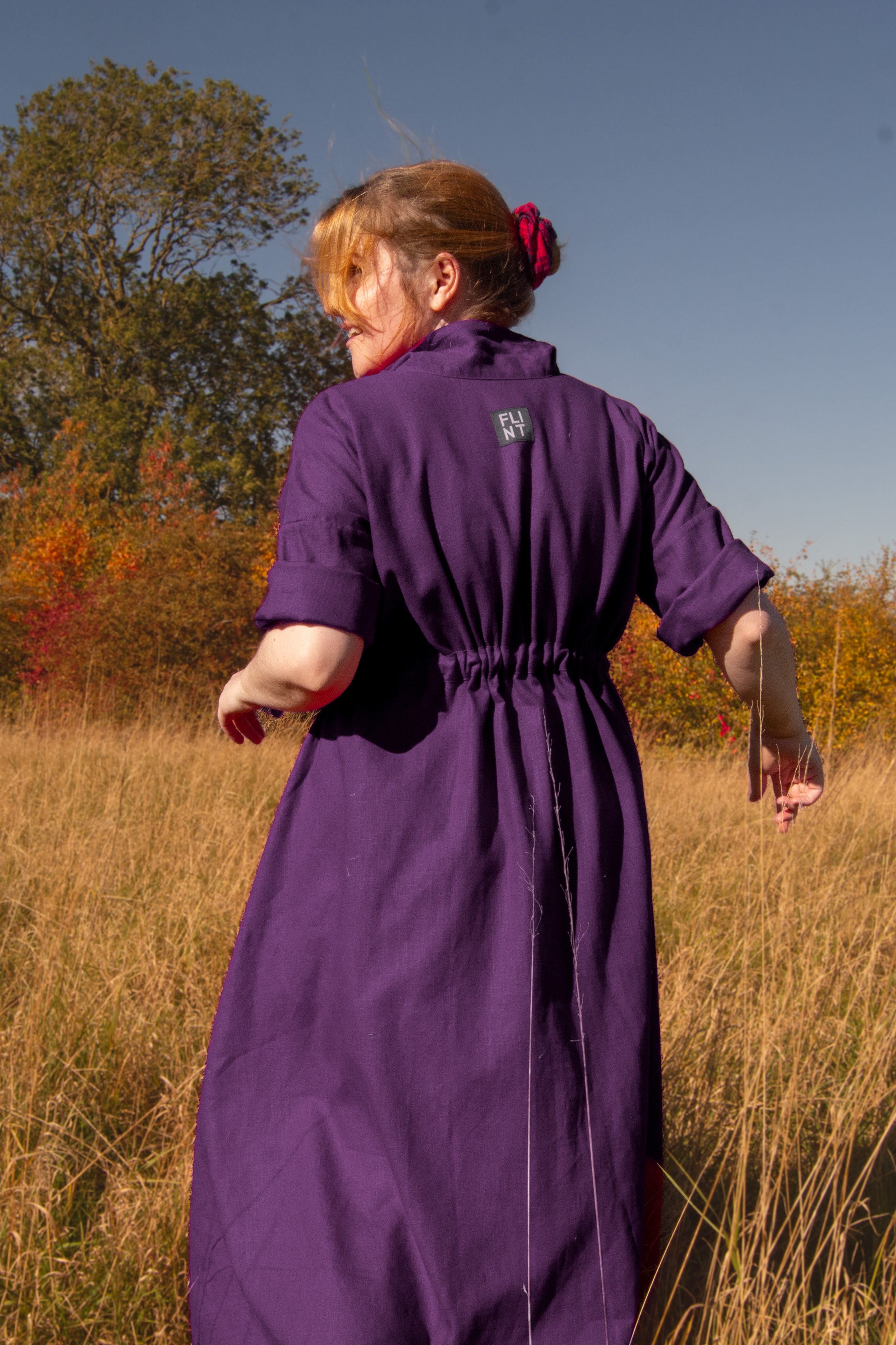 The Shirt Dress in purple linen - pre-order - House of Flint