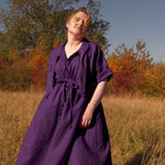 The Shirt Dress in purple linen - pre-order - House of Flint