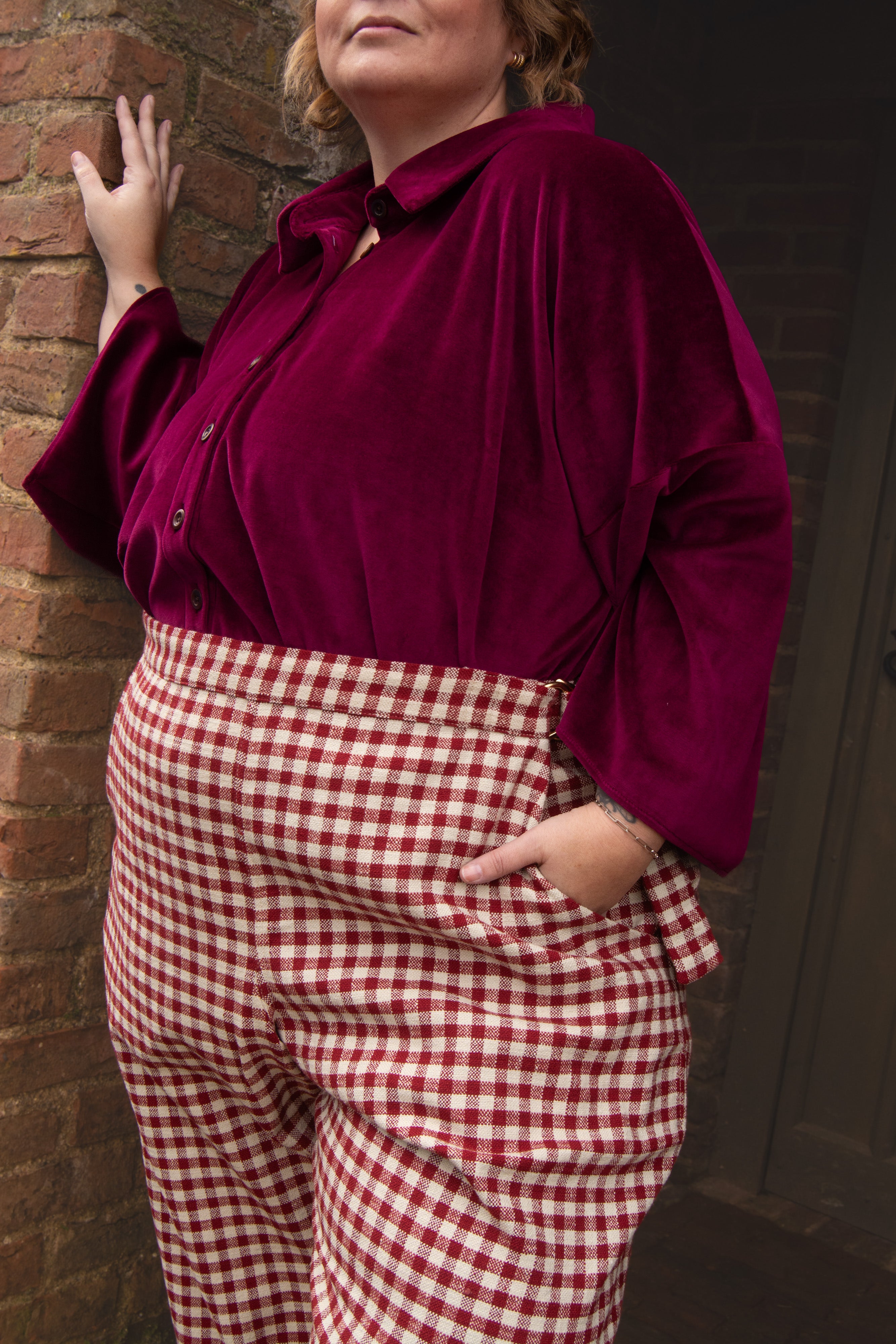 The Avery Trousers in Red Gingham - House of Flint
