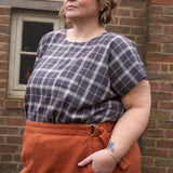 The Staple Tee in Brown Check - House of Flint