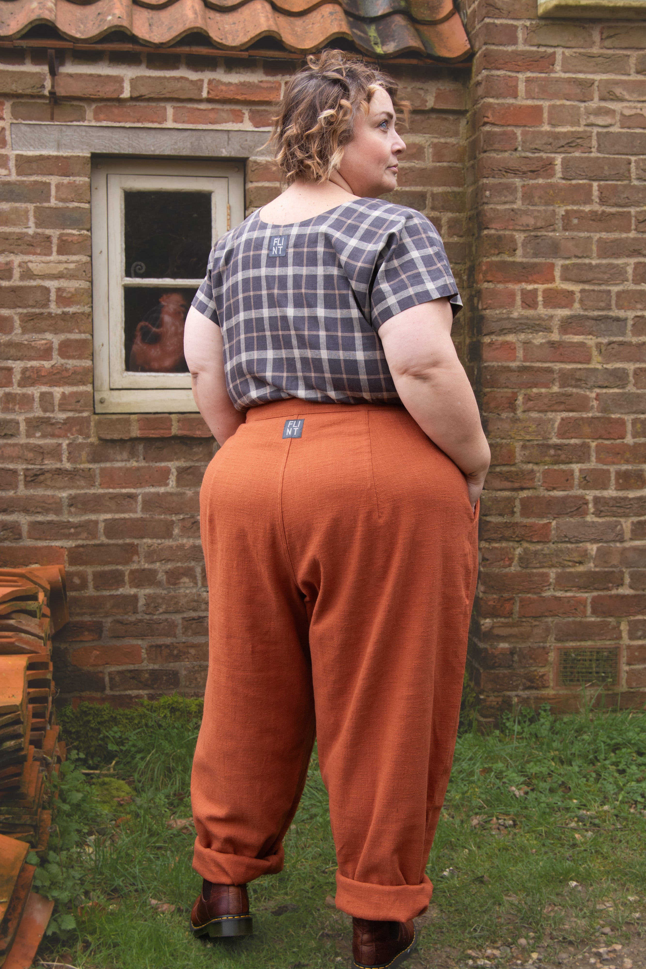 The Staple Tee in Brown Check - House of Flint