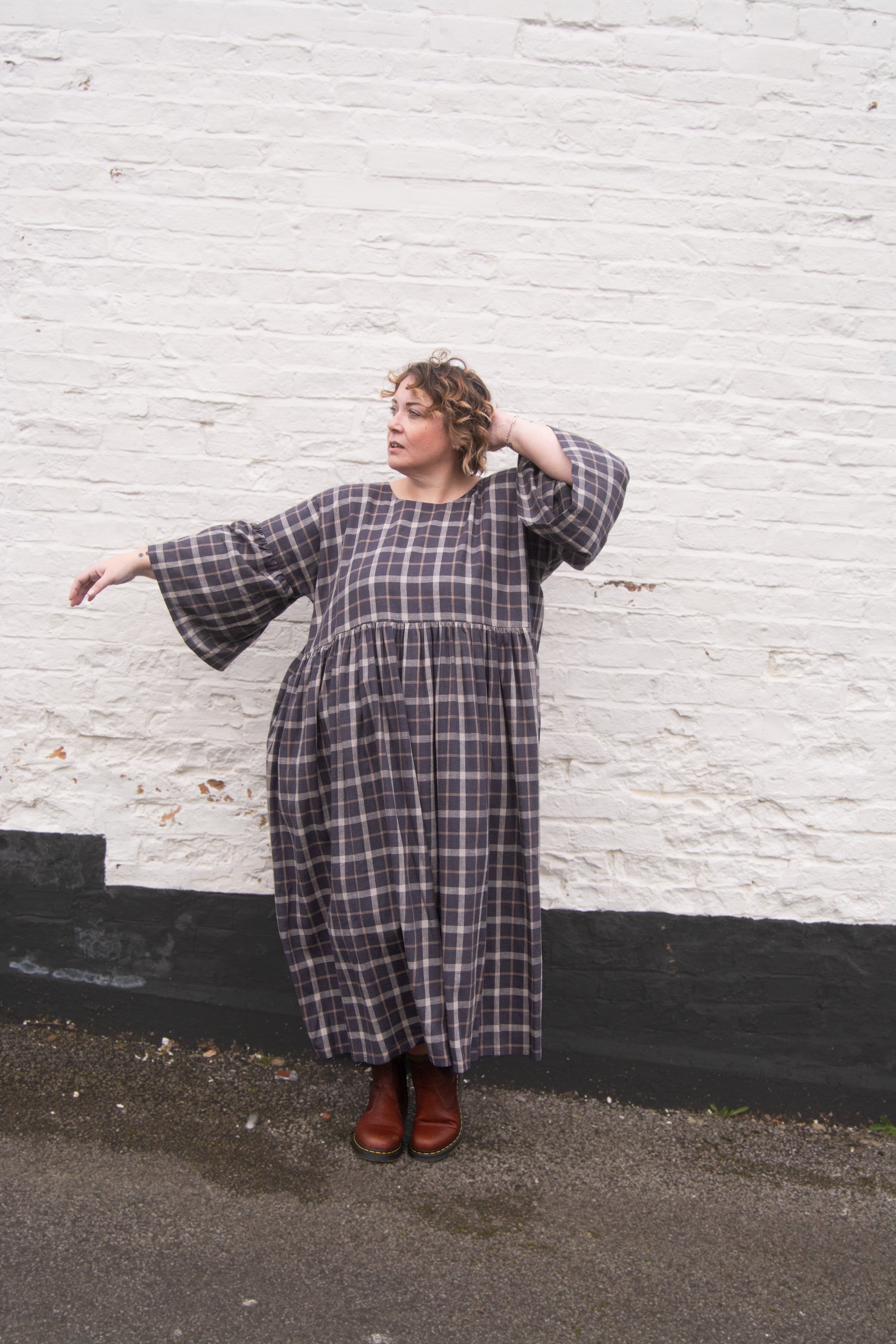 The Everything Dress in Brown Check - House of Flint