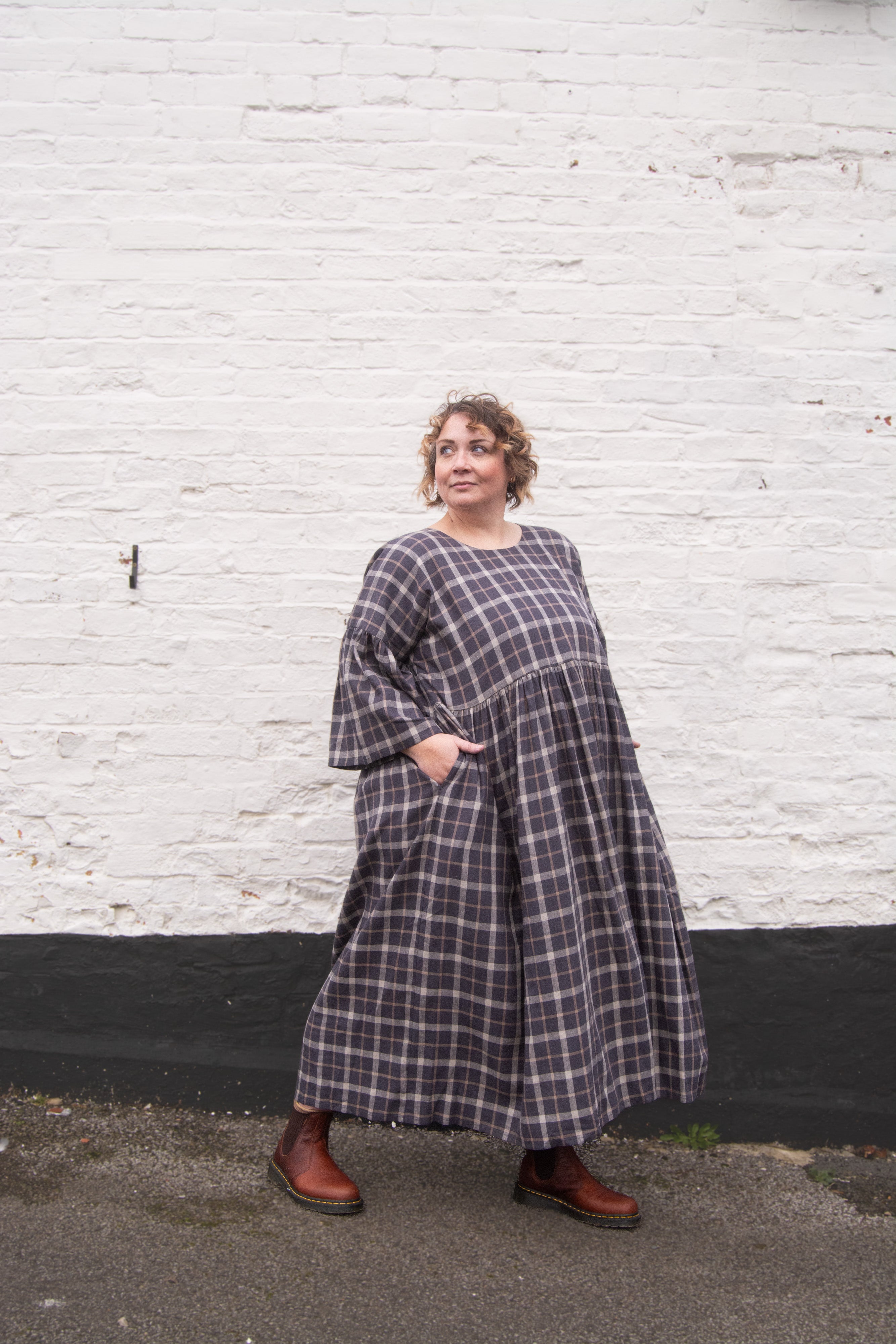 The Everything Dress in Brown Check - House of Flint