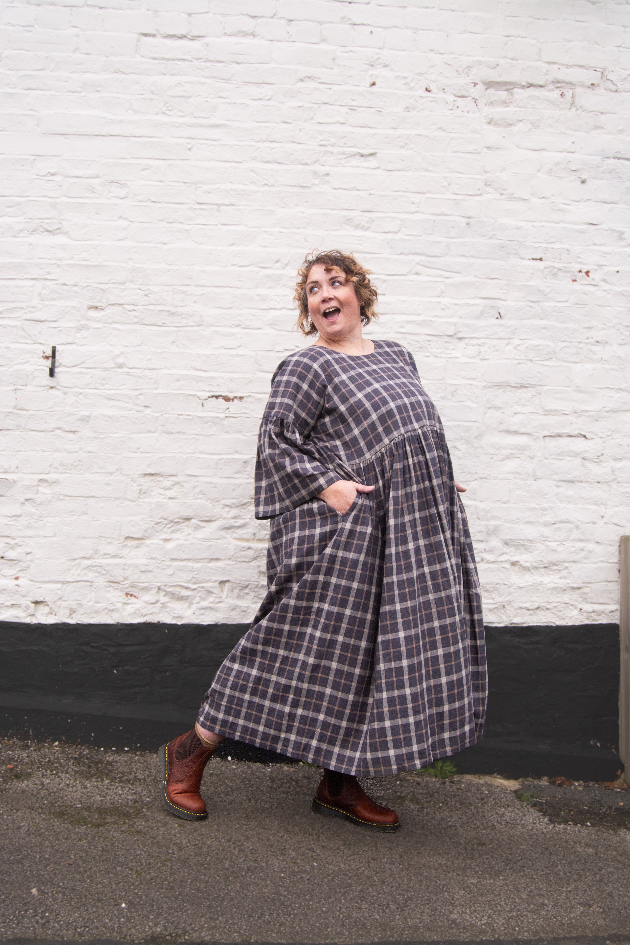 The Everything Dress in Brown Check - House of Flint