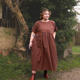 The Doddle Dress in Chestnut Stripe - House of Flint