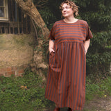 The Doddle Dress in Chestnut Stripe - House of Flint