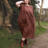 The Doddle Dress in Chestnut Stripe - House of Flint