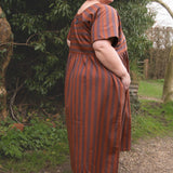 The Doddle Dress in Chestnut Stripe - House of Flint