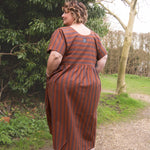 The Doddle Dress in Chestnut Stripe - House of Flint