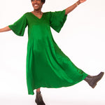 The Joan Dress in Emerald Satin - pre-order - House of Flint