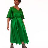 The Joan Dress in Emerald Satin - pre-order - House of Flint