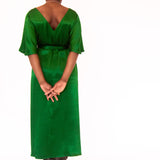 The Joan Dress in Emerald Satin - pre-order - House of Flint