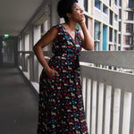 The Joan Dress in Midnight Flowers - House of Flint