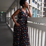 The Joan Dress in Midnight Flowers - House of Flint