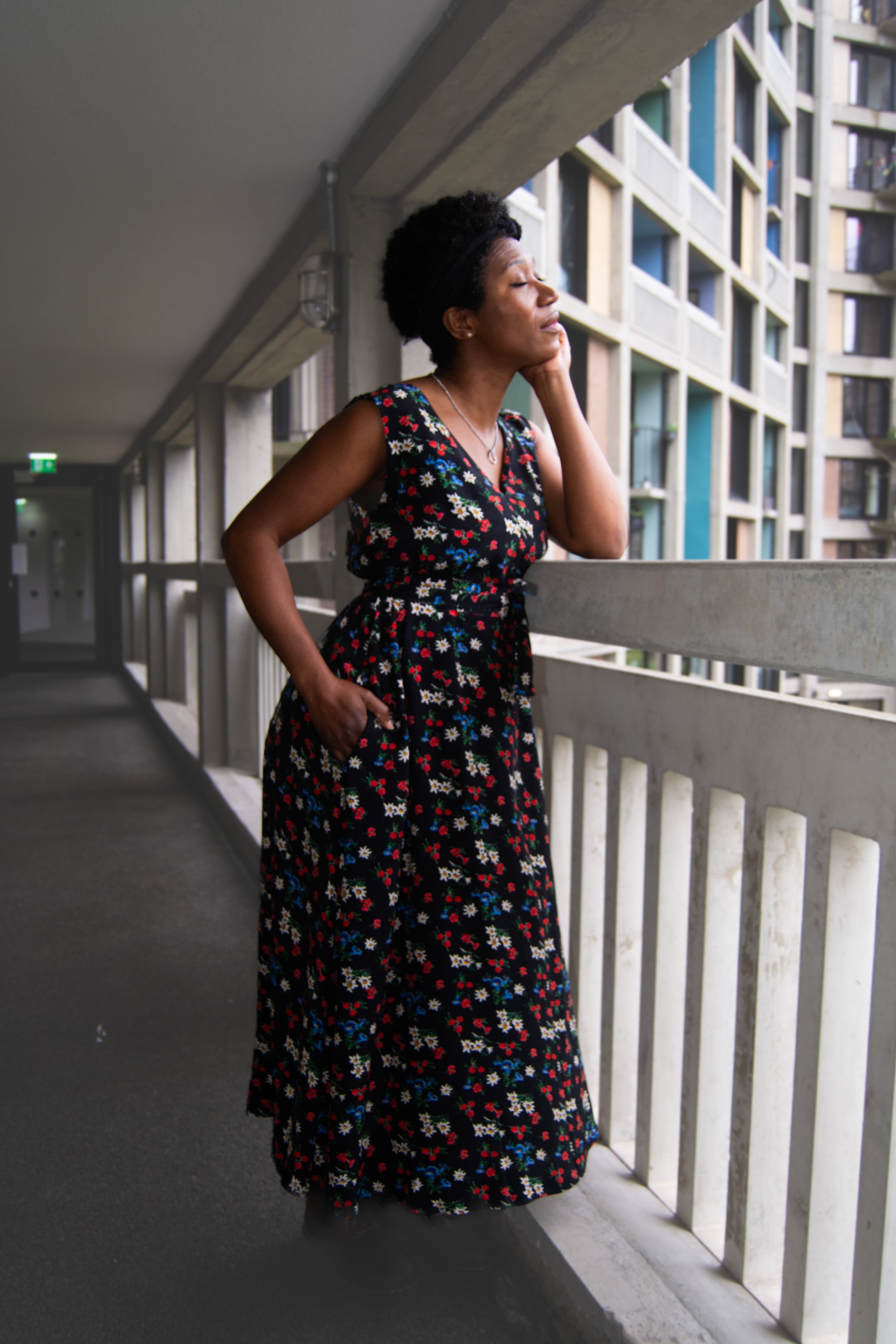 The Joan Dress in Midnight Flowers - House of Flint