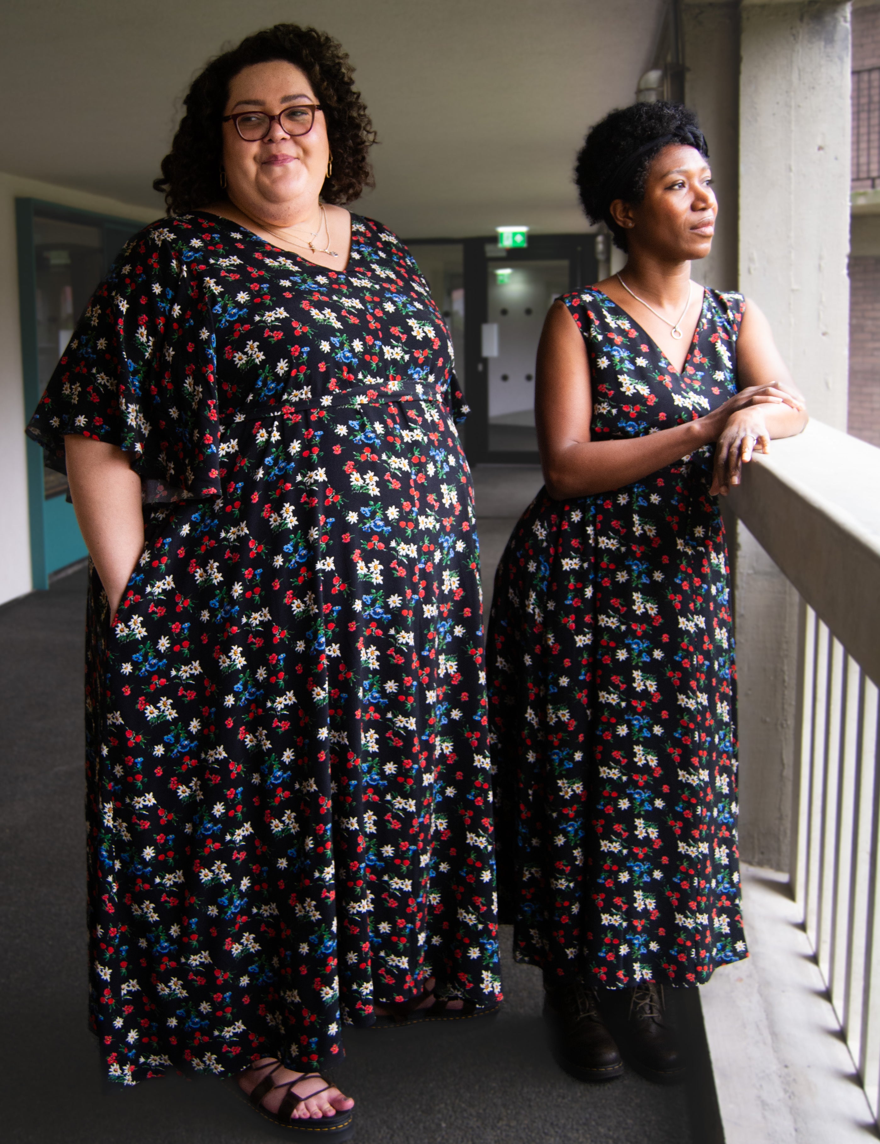 The Joan Dress in Midnight Flowers - House of Flint