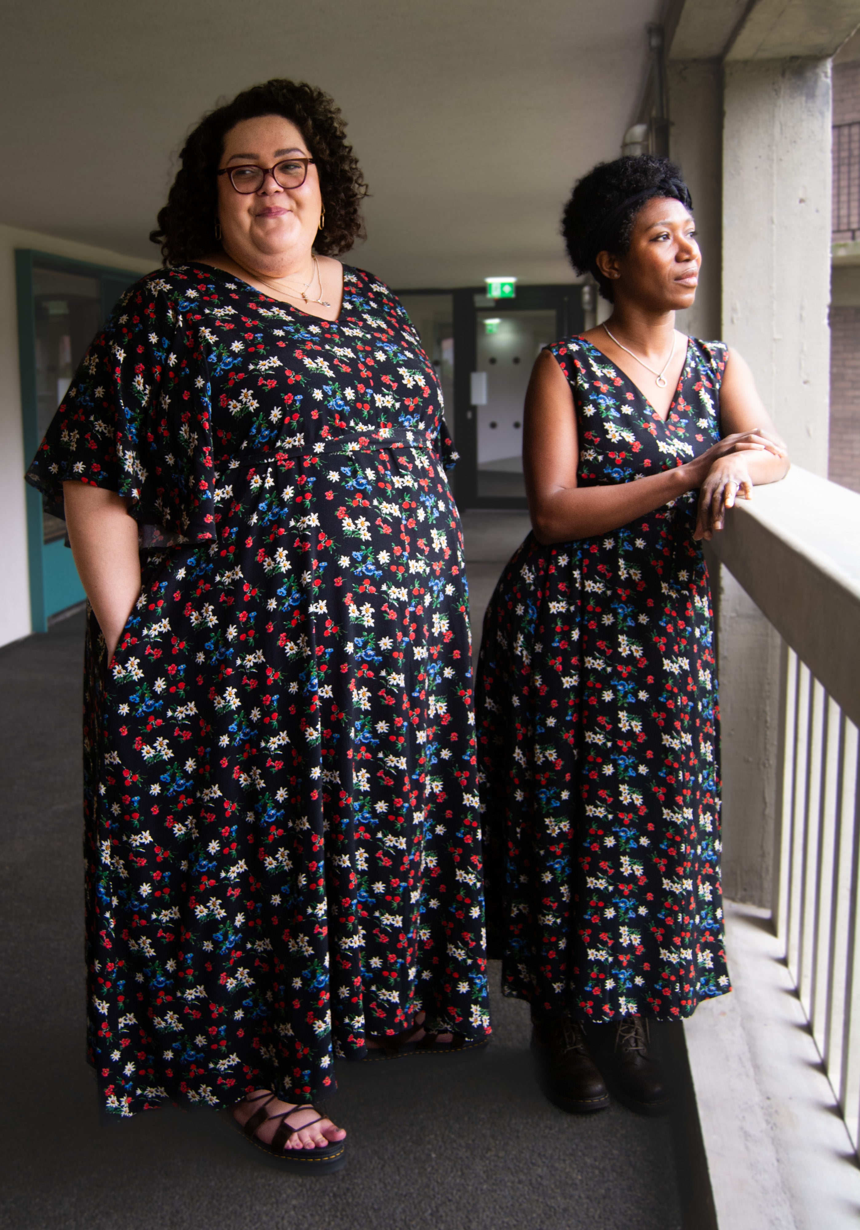 The Joan Dress in Midnight Flowers - House of Flint