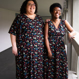 The Joan Dress in Midnight Flowers - House of Flint