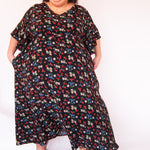 The Joan Dress in Midnight Flowers - House of Flint