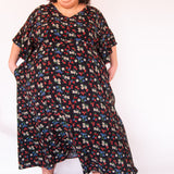 The Joan Dress in Midnight Flowers - House of Flint