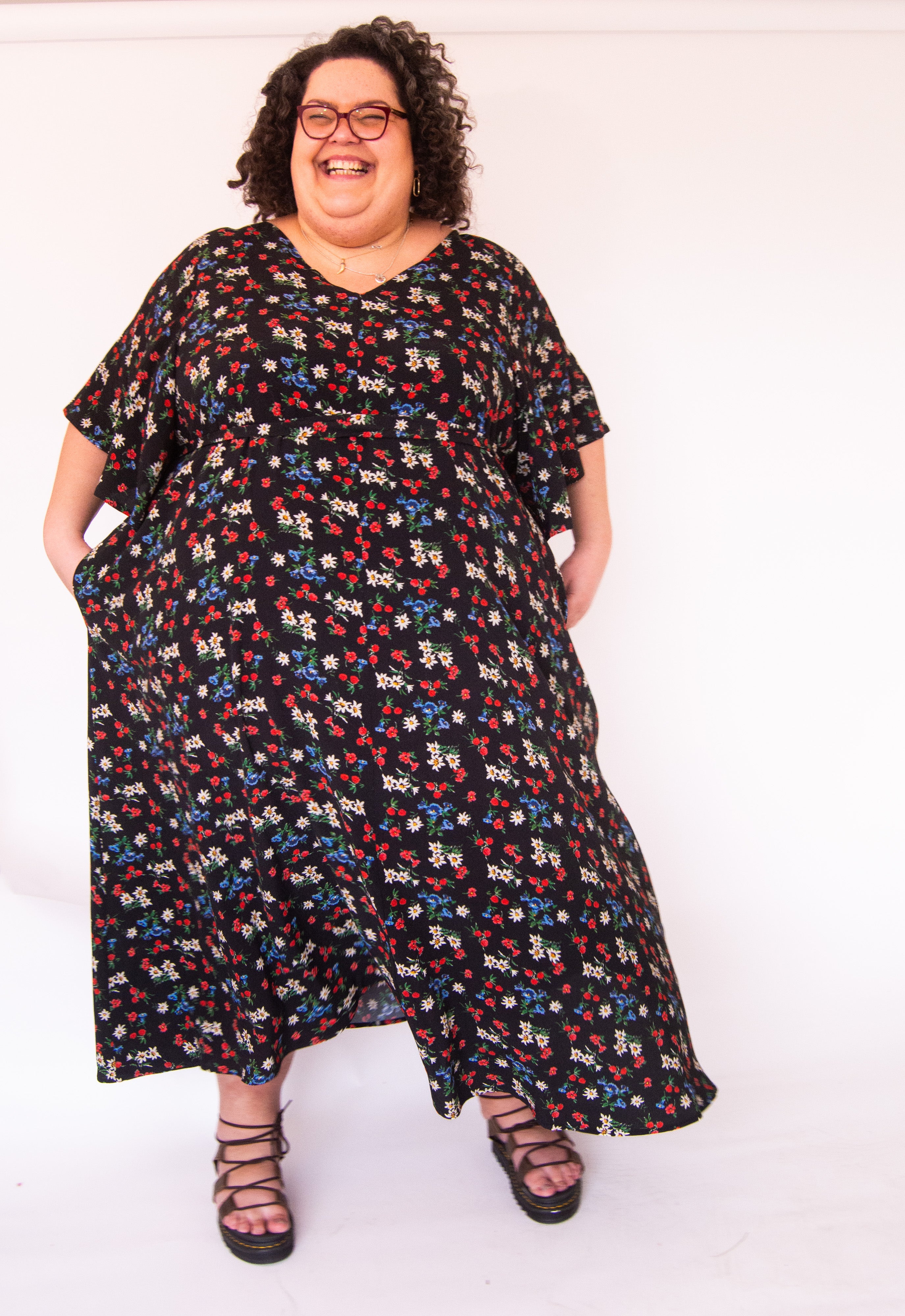 The Joan Dress in Midnight Flowers - House of Flint