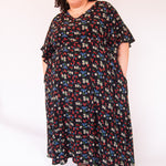 The Joan Dress in Midnight Flowers - House of Flint