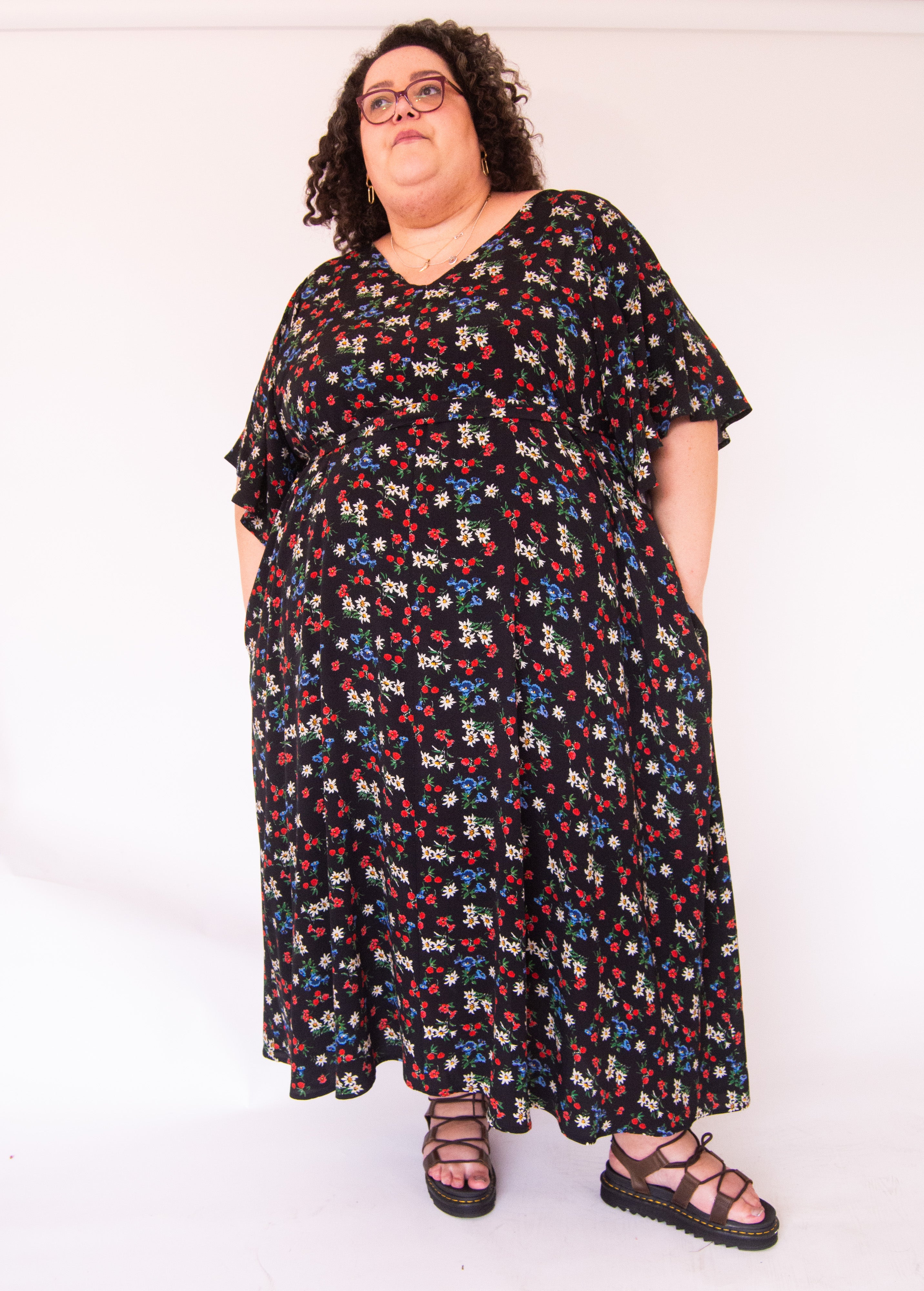 The Joan Dress in Midnight Flowers - House of Flint