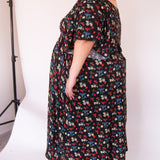 The Joan Dress in Midnight Flowers - House of Flint